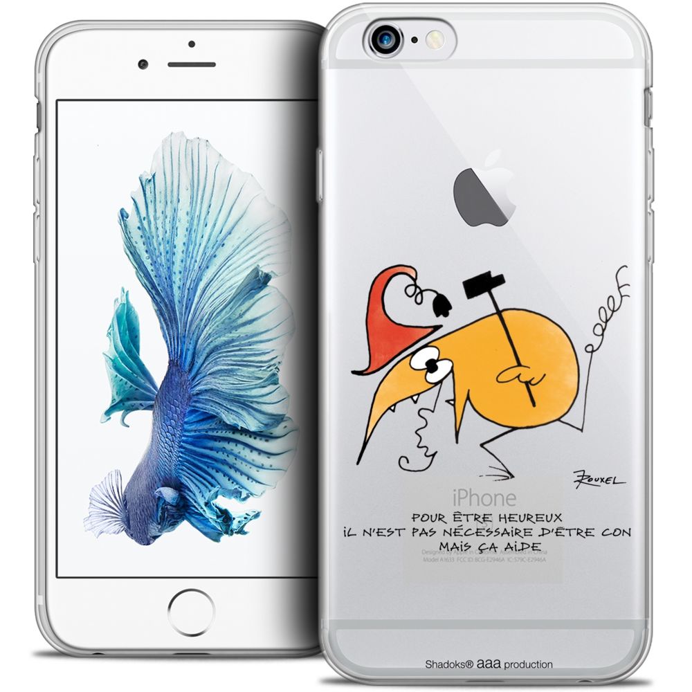 Caseink - Coque Housse Etui Apple iPhone 6/6s Plus 5.5 [Crystal HD Collection Les Shadoks ? Design Pour Être Heureux - Rigide - Ultra Fin - Imprimé en France] - Coque, étui smartphone