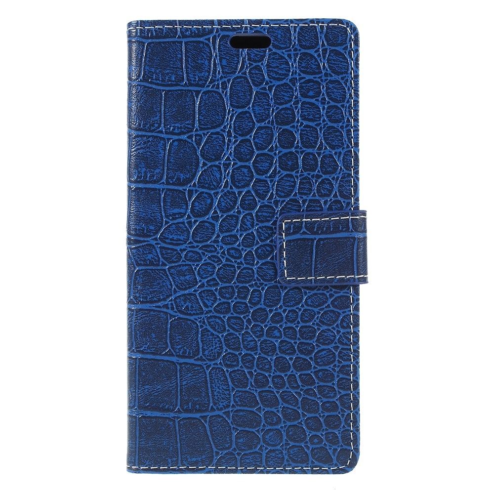 marque generique - Etui en PU crocodile vintage bleu pour votre Wiko Lenny 5 - Autres accessoires smartphone