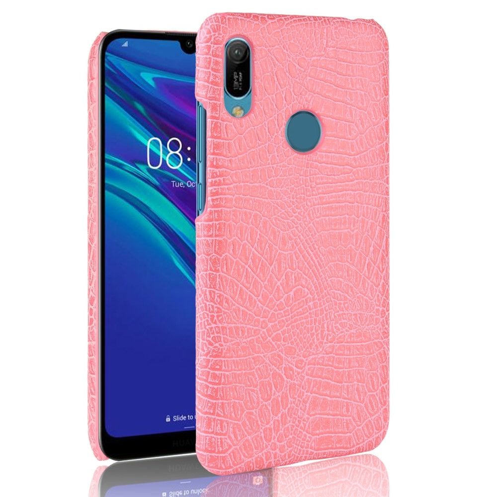 Wewoo - Coque PC + PU antichoc en texture de crocodile pour Huawei Y6 2019 rose - Coque, étui smartphone