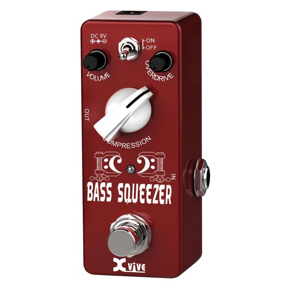 X-Vive - X-vive B1 Bass Squeezer Rouge - Compression et Distorsion pour basse - Effets guitares