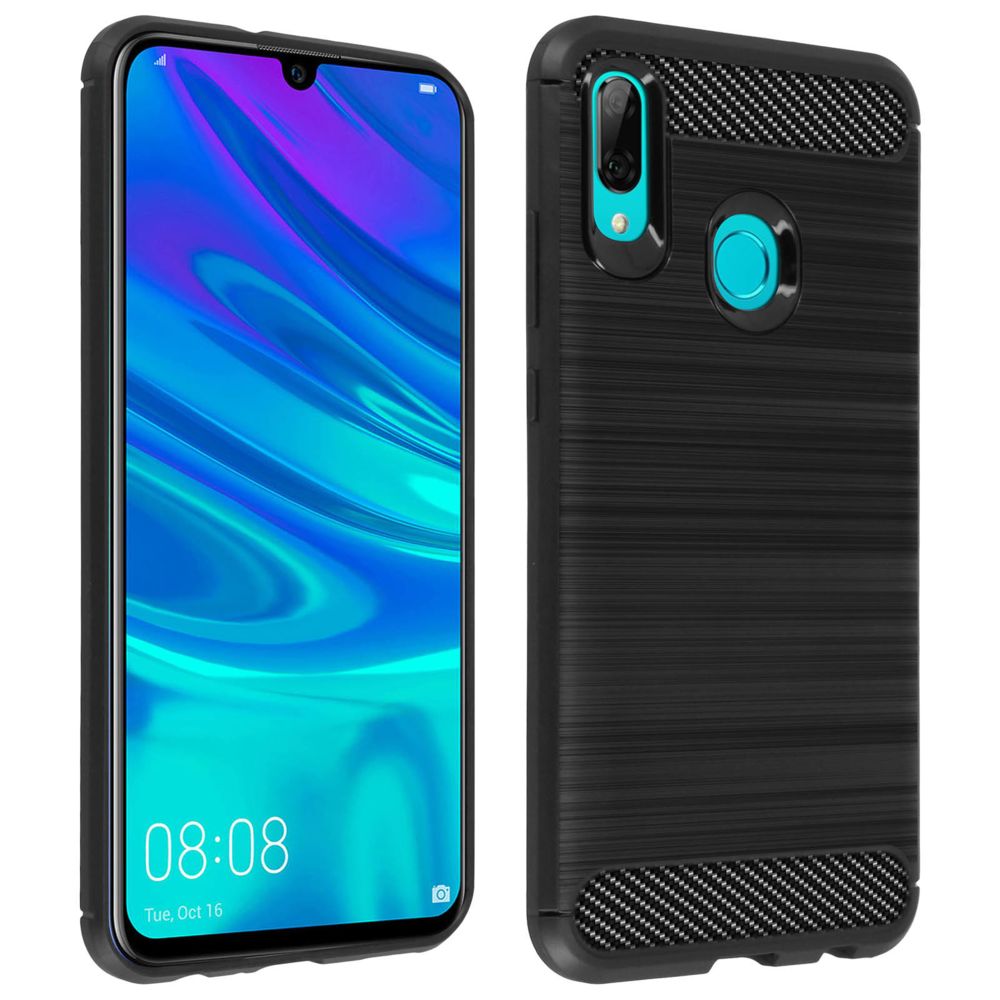 Avizar - Coque Huawei P Smart 2019 / Honor 10 Lite Finition Carbone Effet Alu Brossé Noir - Coque, étui smartphone