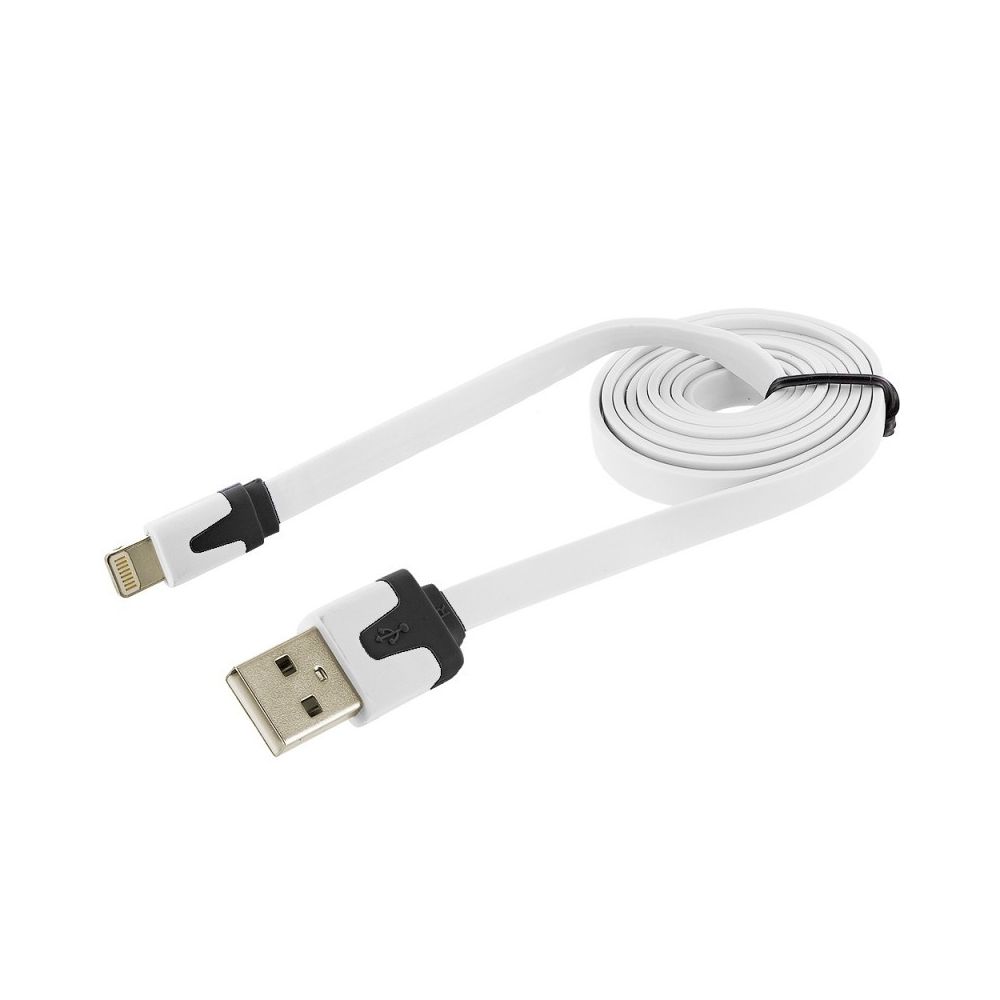 Shot - Cable pour Airpods Noodle Chargeur Lighting Usb APPLE 1m (BLANC) - Chargeur secteur téléphone