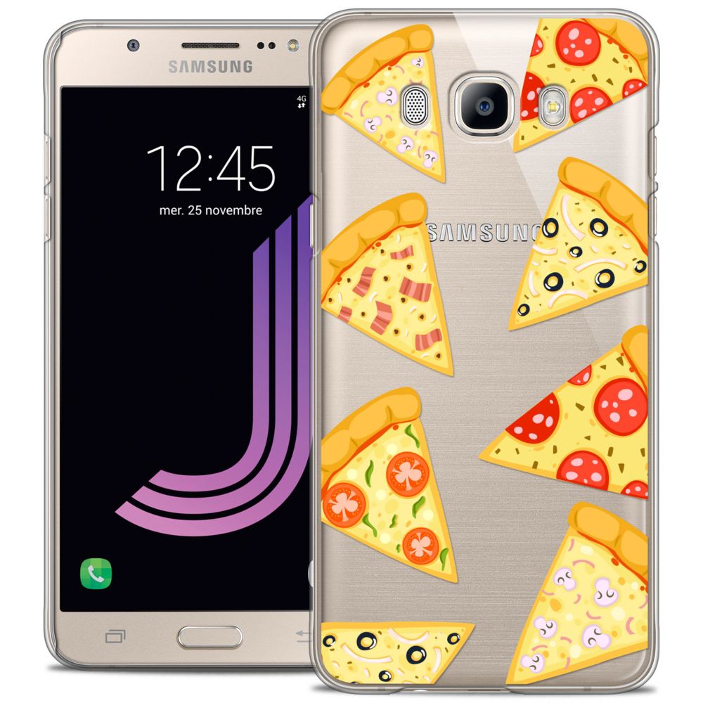 Caseink - Coque Housse Etui Samsung Galaxy J7 2016 (J710) [Crystal HD Collection Foodie Design Pizza - Rigide - Ultra Fin - Imprimé en France] - Coque, étui smartphone