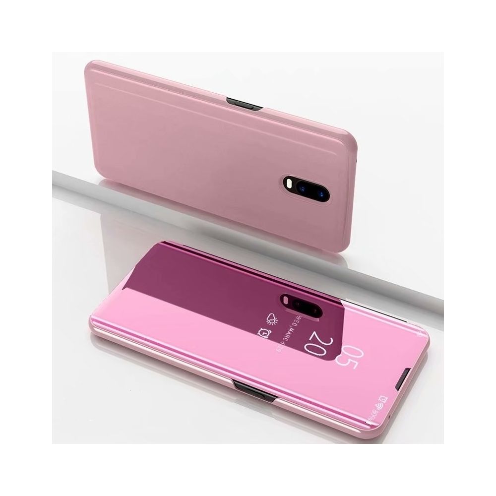 Wewoo - Coque Rigide Étui à rabat en cuir avec miroir de galvanoplastie pour OnePlus 7 Pro support Or rose - Coque, étui smartphone