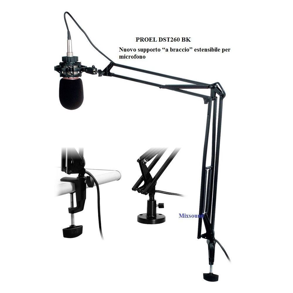 Sans Marque - PROEL DST260 ASTA da TAVOLO per Microfono da Studio CON BRACCIO ESTENSIBILE - Enceintes monitoring