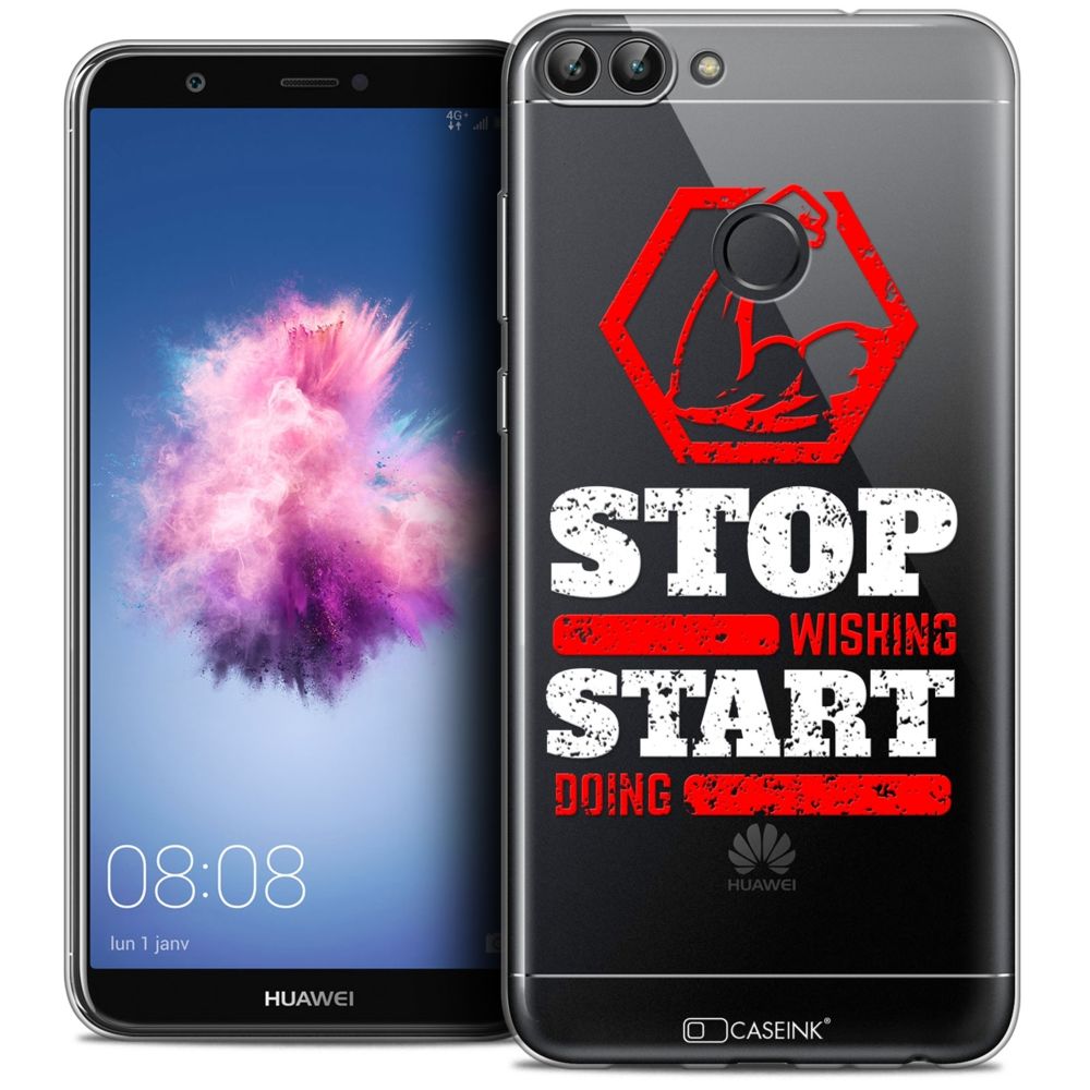 Caseink - Coque Housse Etui Huawei P Smart (5.7 ) [Crystal Gel HD Collection Quote Design Start Doing - Souple - Ultra Fin - Imprimé en France] - Coque, étui smartphone