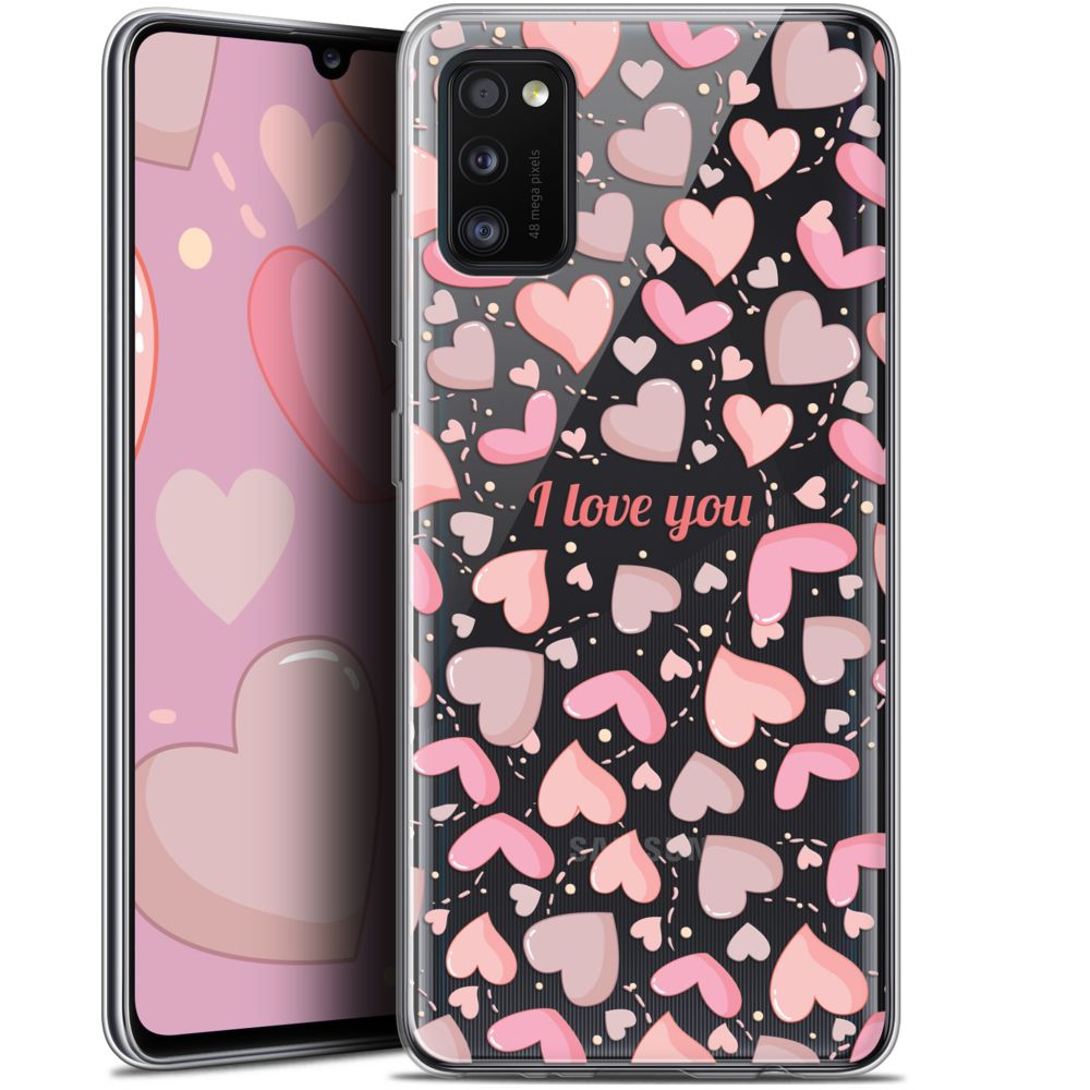 Caseink - Coque Pour Samsung Galaxy A41 (6.1 ) [Gel HD Collection Love Saint Valentin Design I Love You - Souple - Ultra Fin - Imprimé en France] - Coque, étui smartphone