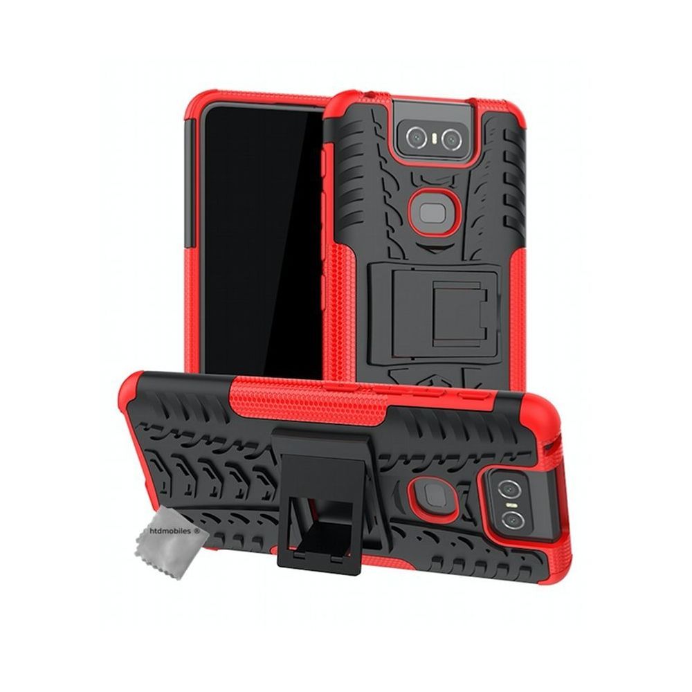 Htdmobiles - Housse etui coque rigide anti choc pour Asus Zenfone 6 ZS630KL + film ecran - ROUGE - Autres accessoires smartphone