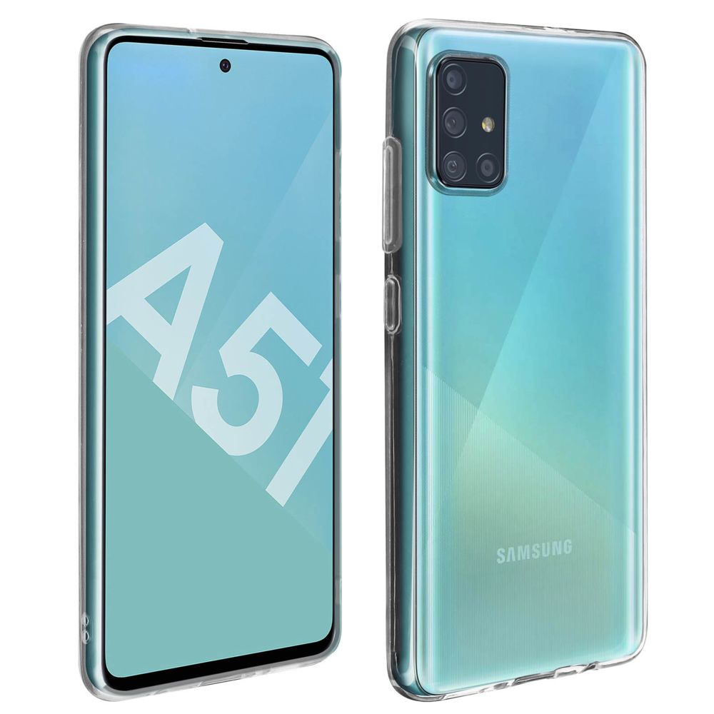 Avizar - Coque Samsung Galaxy A51 Silicone Souple et Film Verre Trempé 9H Transparent - Coque, étui smartphone
