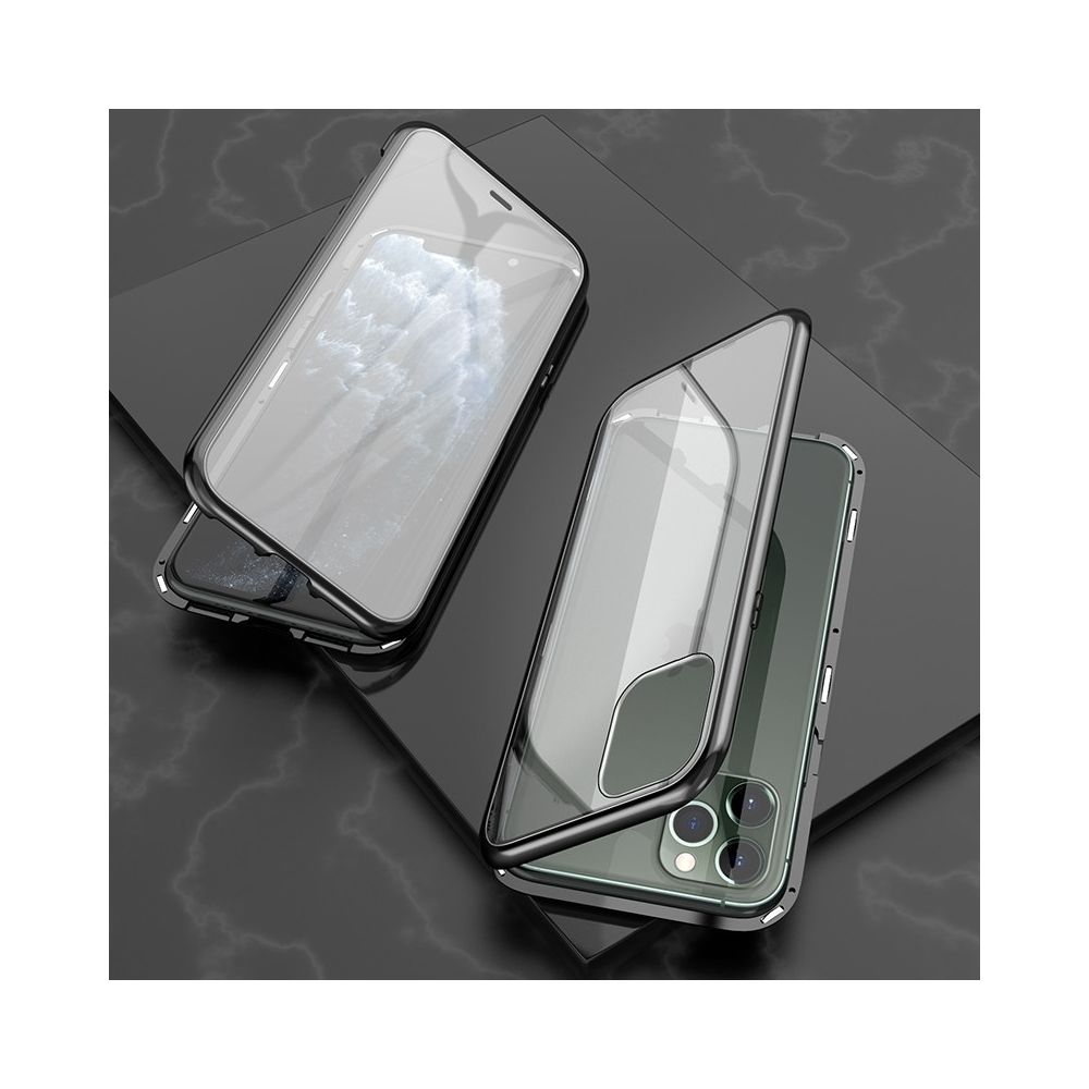 Wewoo - Coque Rigide Etui à rabat magnétique en verre trempé double face ultra mince pour adultes avec adsorption iPhone 11 Pro Noir - Coque, étui smartphone