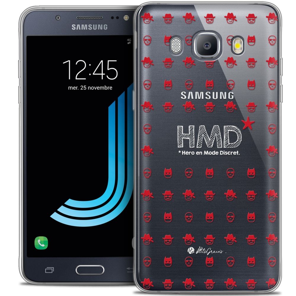 Caseink - Coque Housse Etui Samsung Galaxy J7 2016 (J710) [Crystal HD Collection Petits Grains ? Design HMD* Hero en Mode Discret - Rigide - Ultra Fin - Imprimé en France] - Coque, étui smartphone