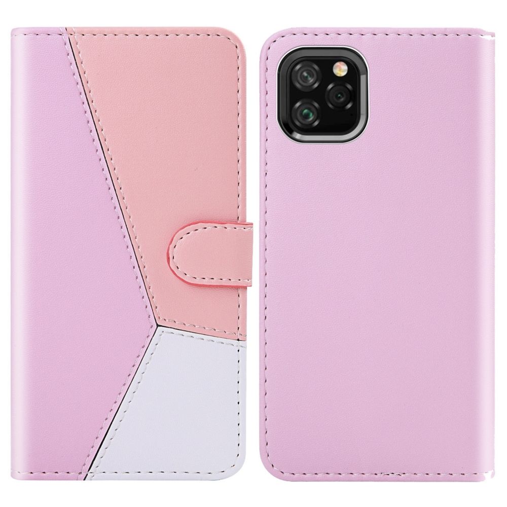 Wewoo - Coque Pour iPhone 11 Pro couture tricolore Flip horizontale TPU + Etui en cuir avec titulaire et fentes cartes et portefeuille rose - Coque, étui smartphone