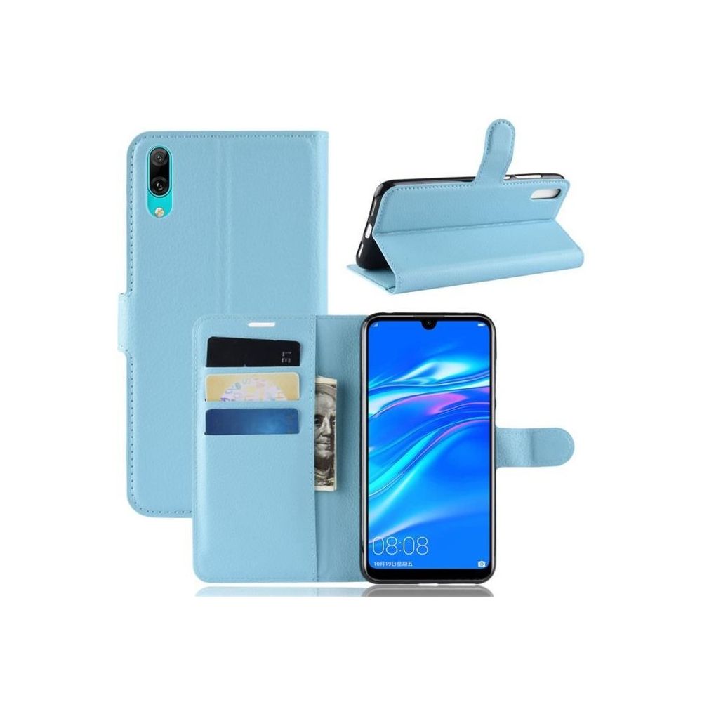 marque generique - Housse pour Huawei Y7 2019 Bleu Ciel, Portefeuille Etui Housse Porte Carte Silicone - Coque, étui smartphone