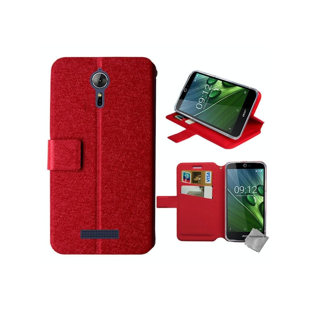 Htdmobiles - Housse etui coque pochette portefeuille pour Acer Liquid Zest Plus Z628 + film ecran - ROUGE - Autres accessoires smartphone