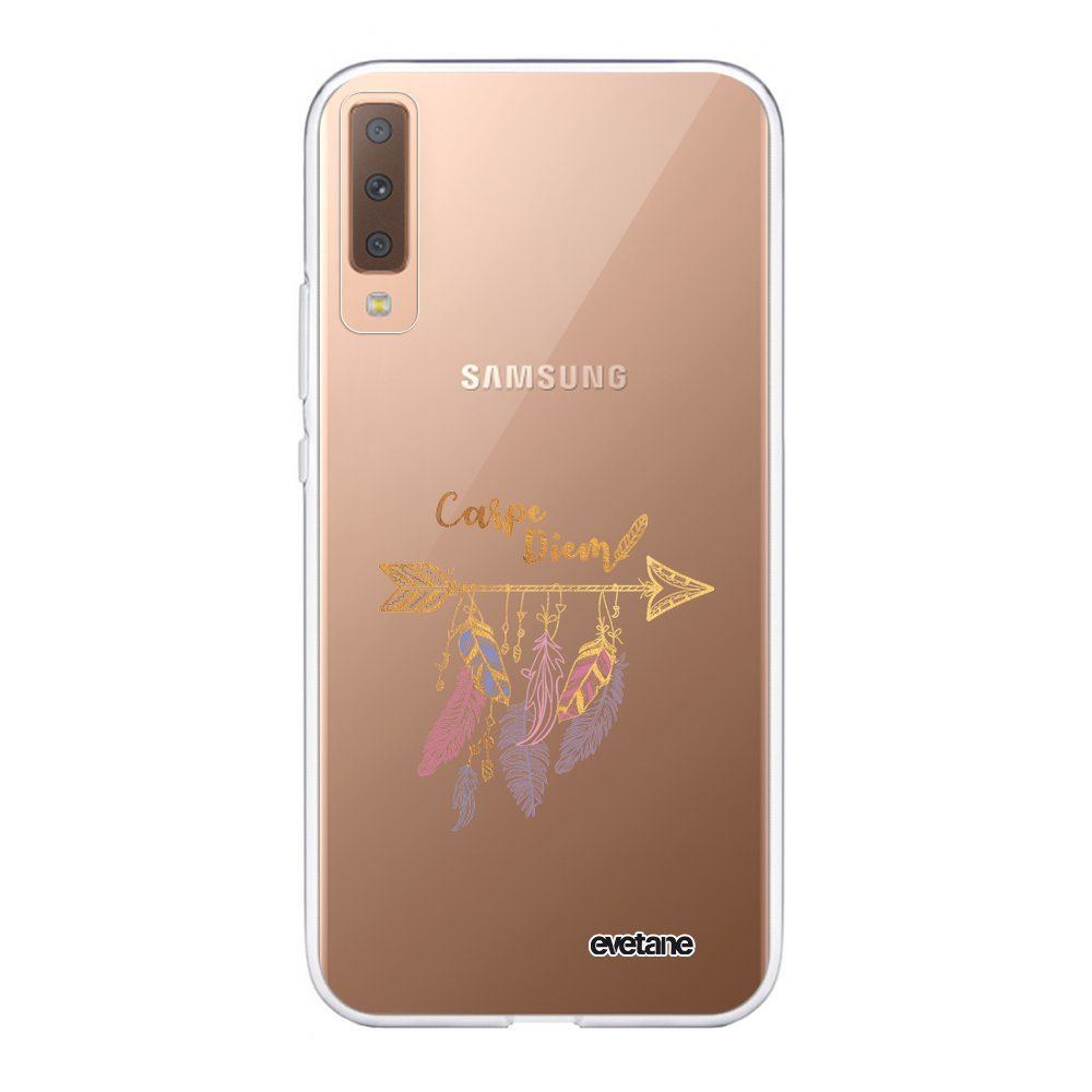 Evetane - Coque Samsung Galaxy A7 2018 souple transparente Carpe Diem Or Motif Ecriture Tendance Evetane. - Coque, étui smartphone
