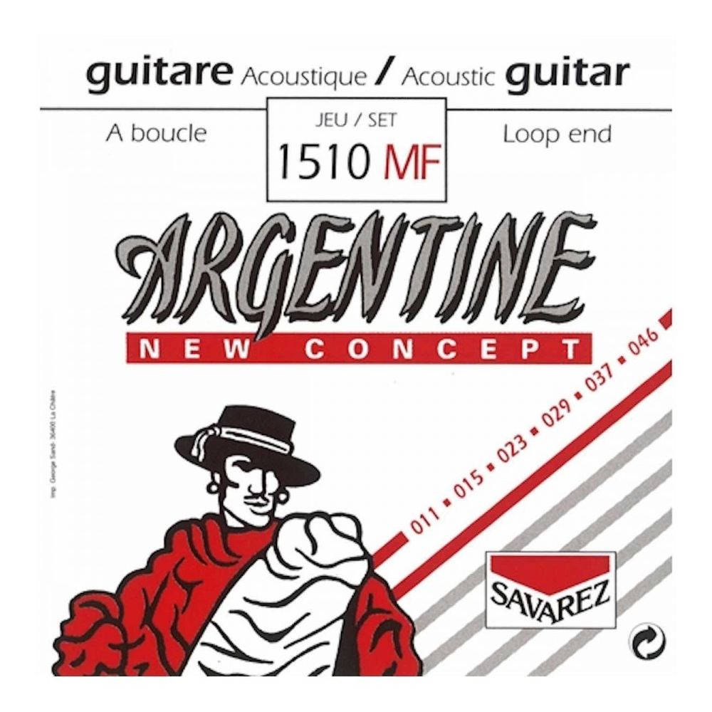 Savarez - Argentine 1510MF - Jeu de cordes à boucle guitare Manouche - tirant 11-46 - Accessoires instruments à cordes