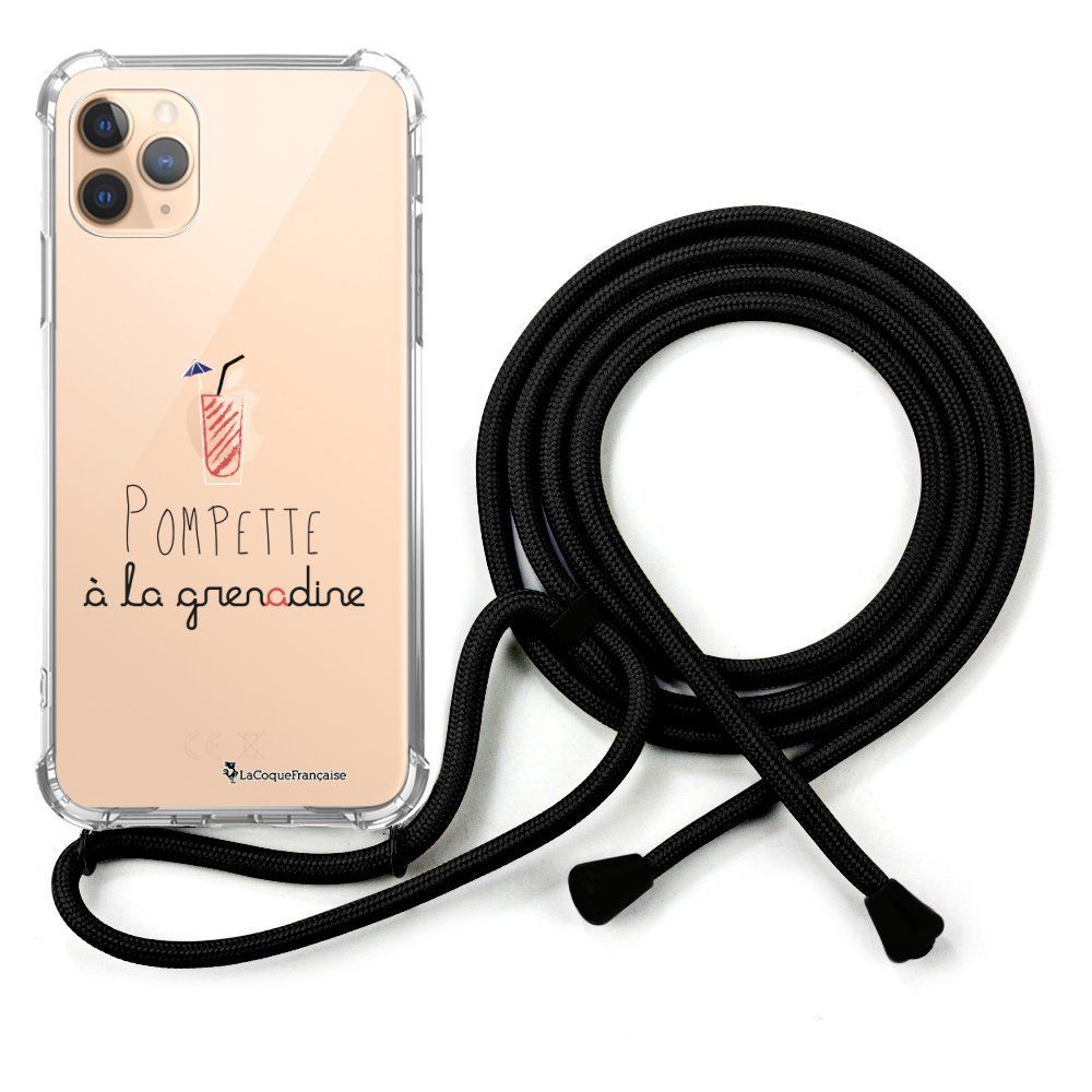 La Coque Francaise - Coque cordon iPhone 11 Pro cordon noir Dessin Pompette à la grenadine La Coque Francaise - Coque, étui smartphone