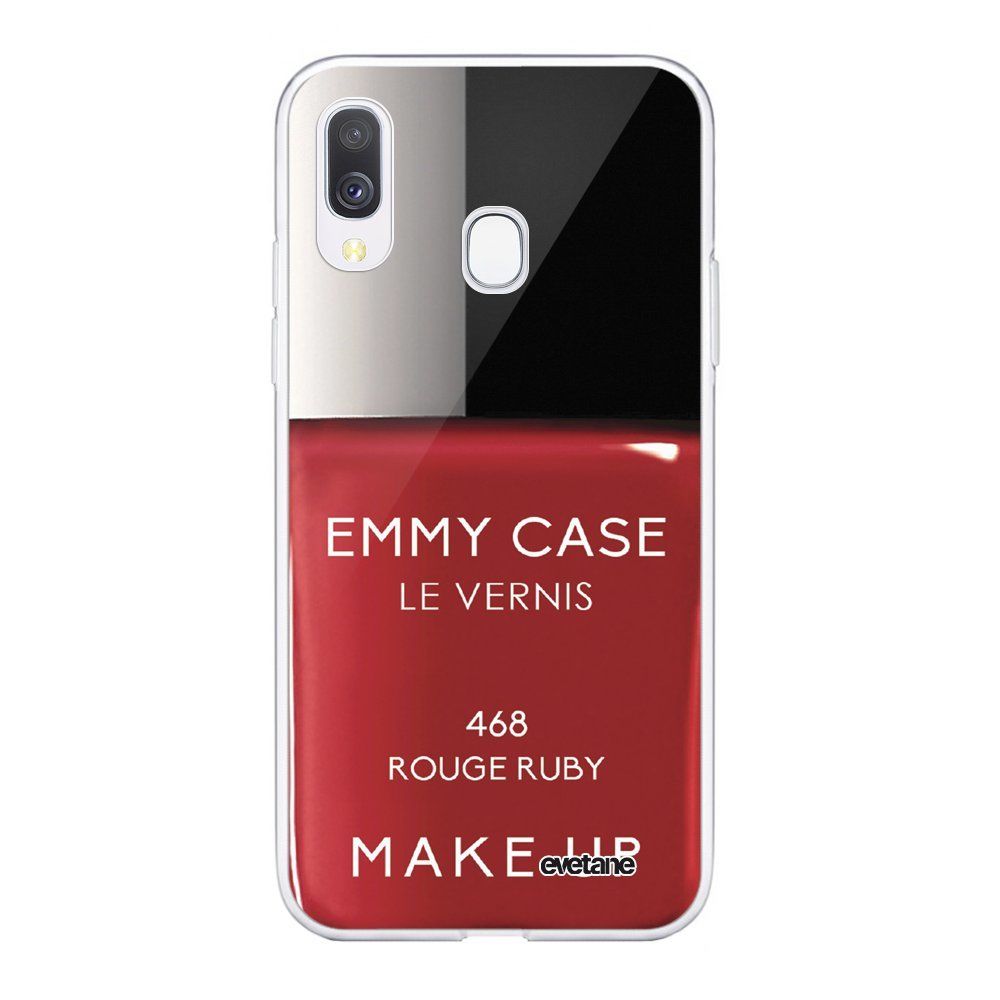 Evetane - Coque Samsung Galaxy A20e 360 intégrale transparente Vernis Rouge Ecriture Tendance Design Evetane. - Coque, étui smartphone
