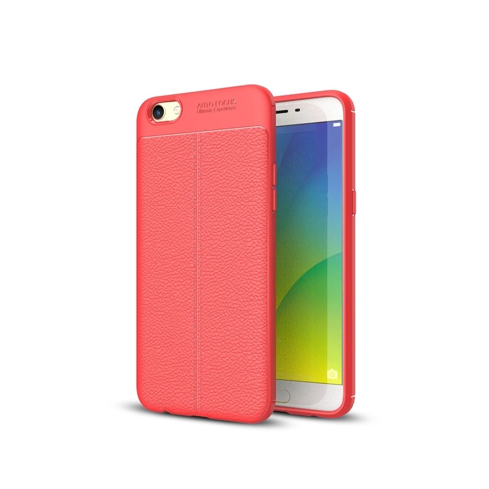 Wewoo - Coque rouge OPPO R9s Plus Litchi Texture TPU étui de protection - Coque, étui smartphone