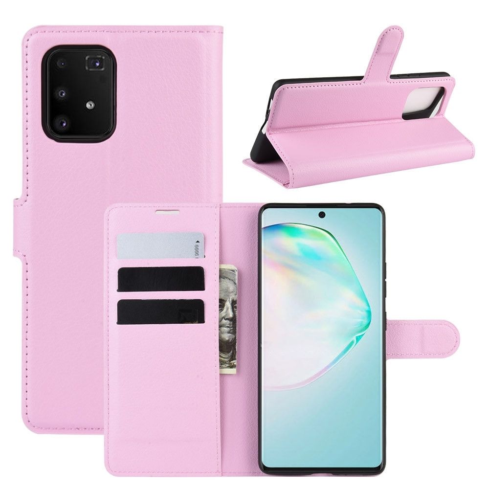 Wewoo - Housse Coque Pour Galaxy A91 / M80s / S10 Lite Litchi Texture de protection à rabat horizontal avec support et fentes cartes et portefeuille rose - Coque, étui smartphone