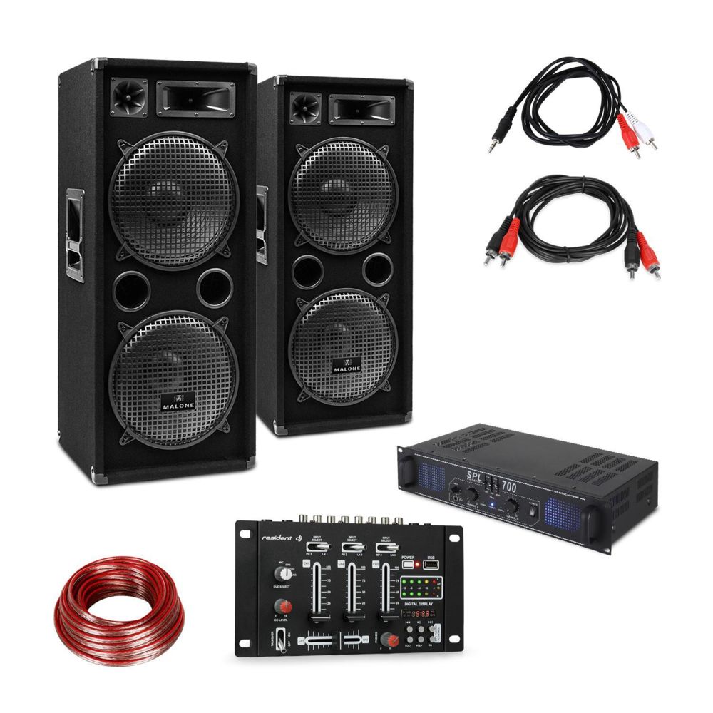 Skytec - Skytec SPL700EQ kit amplificateur avec 2 enceintes et table de mixage BT - Packs sonorisation