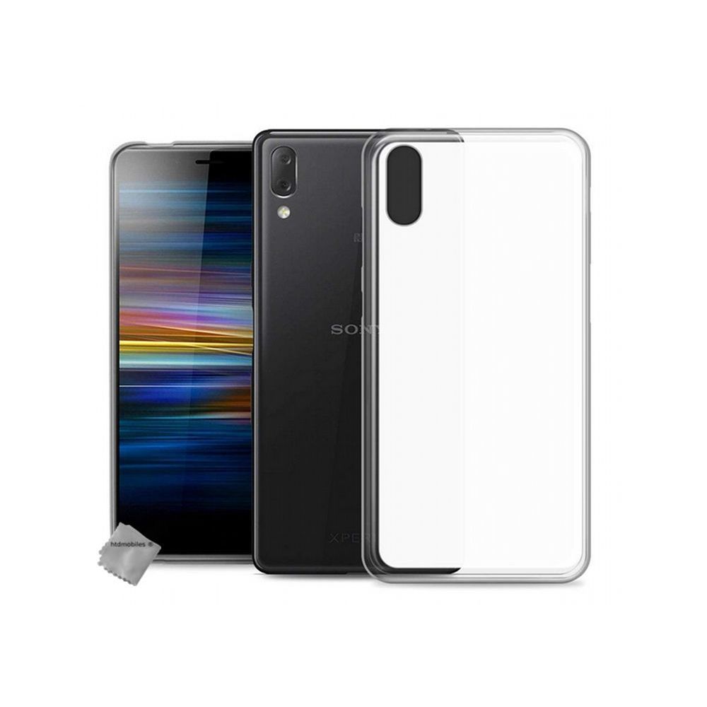 Htdmobiles - Housse etui coque pochette silicone gel fine pour Sony Xperia L3 + verre trempe - BLANC TRANSPARENT - Autres accessoires smartphone