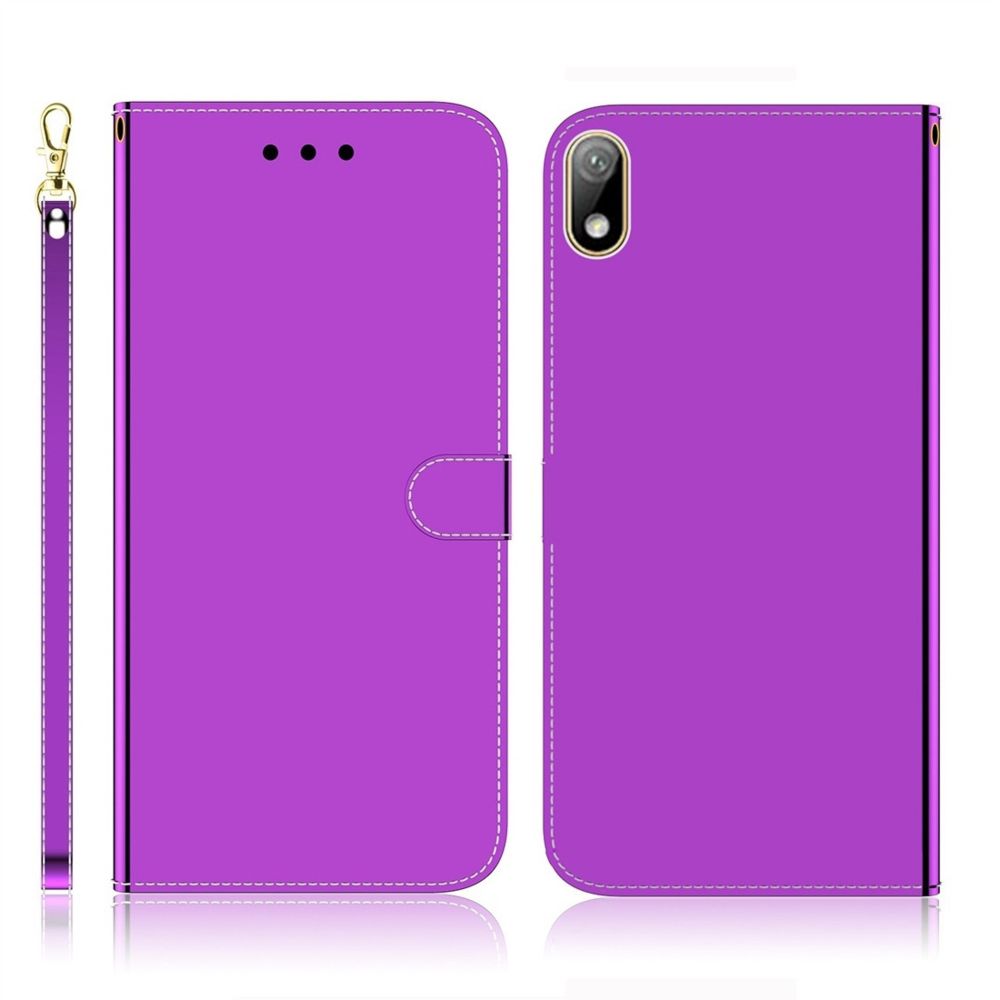 Wewoo - Housse Coque Pour Huawei Y5 2019 / Honor 8s imité miroir surface horizontale Flip étui en cuir avec support et fentes cartes et portefeuille et lanière violet - Coque, étui smartphone