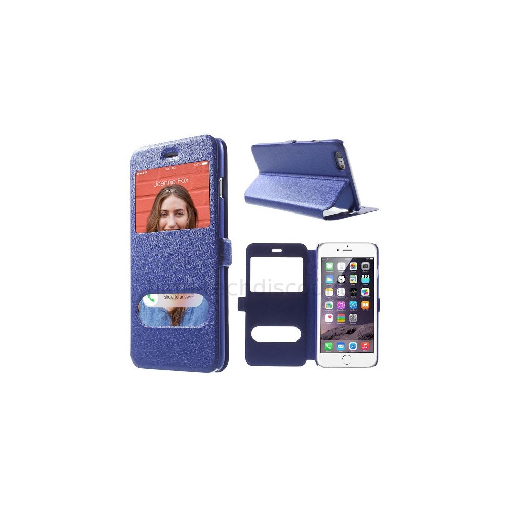 Htdmobiles - Housse etui coque portefeuille view case pour Apple iPhone 6 (4.7) + film ecran - BLEU - Autres accessoires smartphone