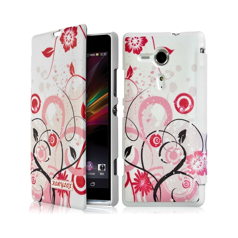 Karylax - Coque Etui à rabat porte-carte pour Sony Xperia SP avec motif HF30 + Film de Protection - Autres accessoires smartphone