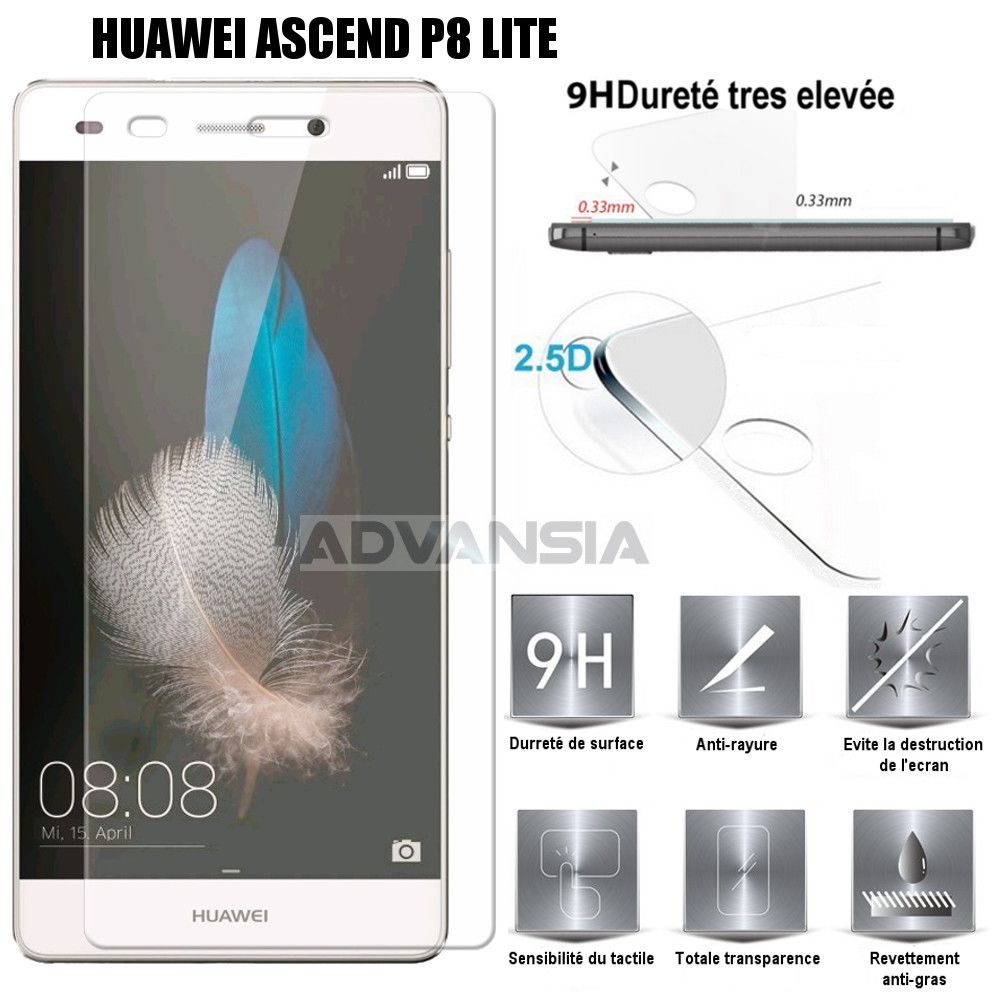 marque generique - Huawei P8 Vitre protection d'ecran en verre trempé incassable - Autres accessoires smartphone