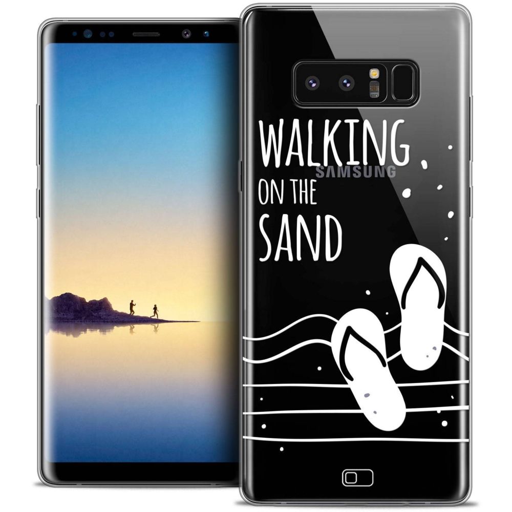 Caseink - Coque Housse Etui Samsung Galaxy Note 8 (6.3 ) [Crystal Gel HD Collection Summer Design Walking on the Sand - Souple - Ultra Fin - Imprimé en France] - Coque, étui smartphone