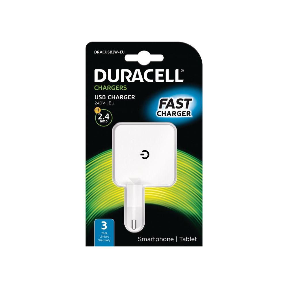 Duracell - Duracell DRACUSB2W-EU chargeur de téléphones portables Intérieur Blanc - Chargeur secteur téléphone