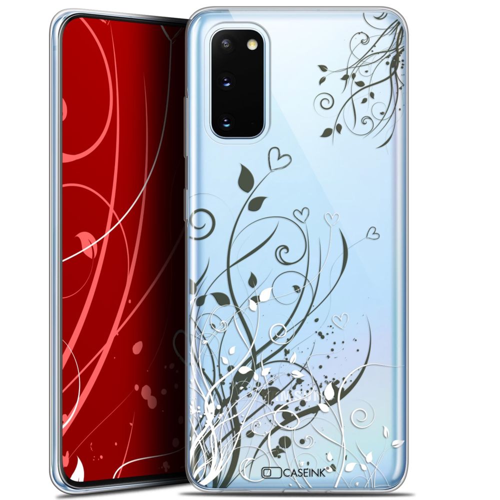 Caseink - Coque Pour Samsung Galaxy S20 (6.2 ) [Gel HD Collection Love Saint Valentin Design Hearts Flowers - Souple - Ultra Fin - Imprimé en France] - Coque, étui smartphone