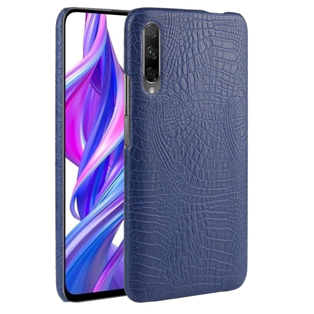 Wewoo - Coque Pour Huawei P Smart Pro 2019 / 9X Antichoc Crocodile Texture PC + PU Case Bleu - Coque, étui smartphone
