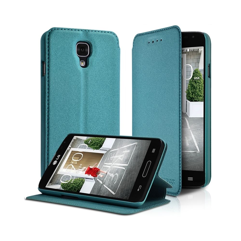 Karylax - Housse Coque Etui à rabat latéral Fonction Support Couleur Turquoise pour LG F70 + Film de protection - Autres accessoires smartphone