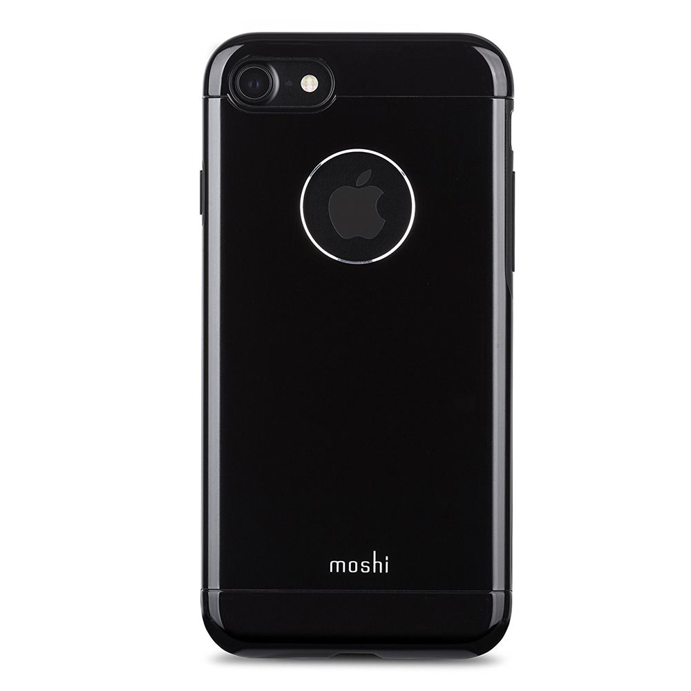 Moshi - Coque Moshi iGlaze Armour iPhone 7 aluminium noir glossy entourage gel - Coque, étui smartphone