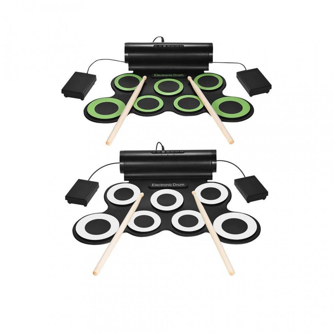 Justgreenbox - Ensemble de batterie électronique stéréo numérique portable, Vert - Tambours