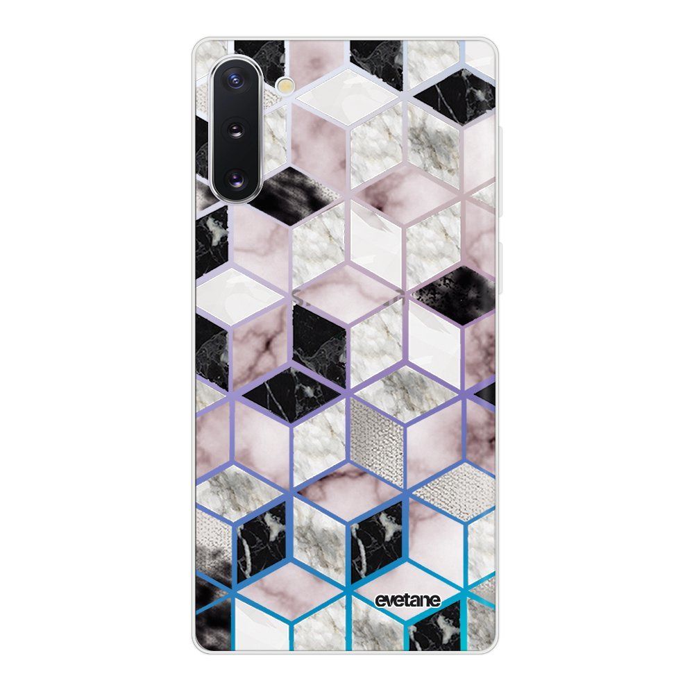 Evetane - Coque Samsung Galaxy Note 10 souple transparente Cubes Géométriques Motif Ecriture Tendance Evetane. - Coque, étui smartphone