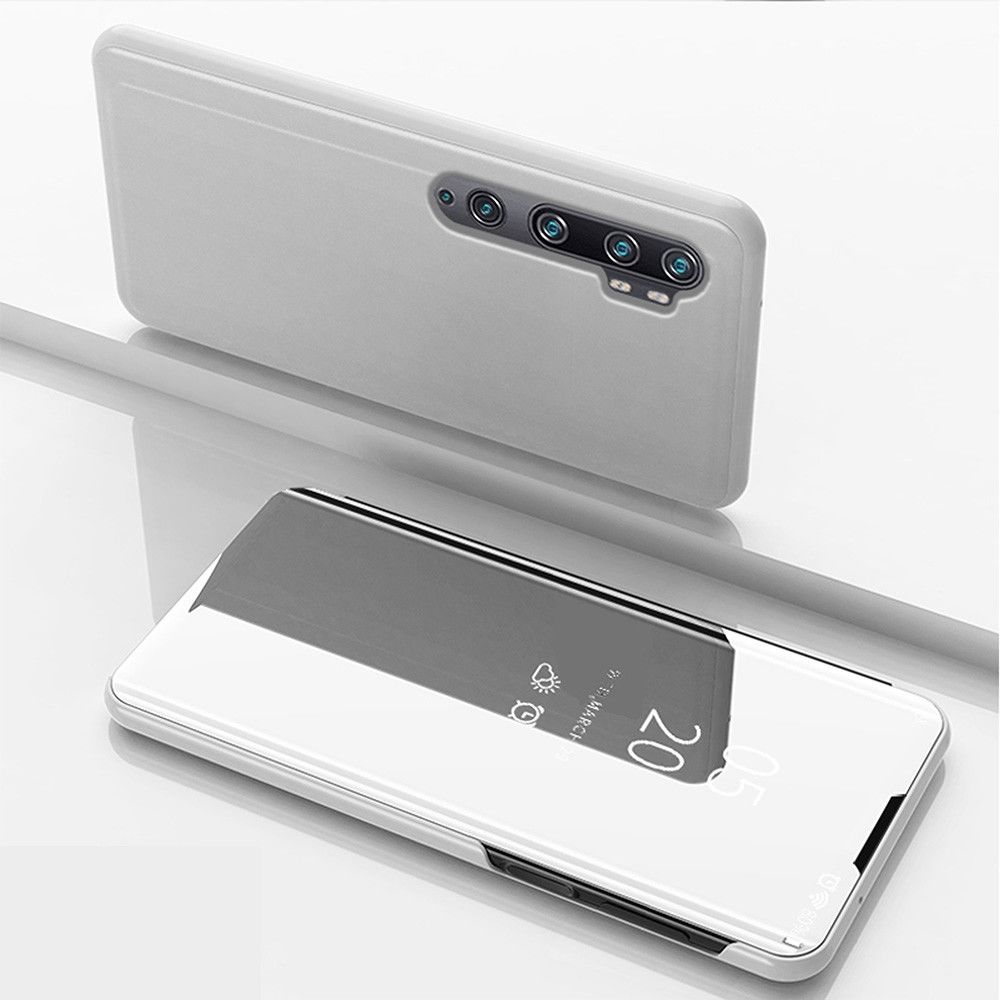 Wewoo - Housse Coque Pour Xiaomi Mi Note10 / Note 10 Pro Étui en cuir à rabat horizontal et miroir avec support argent - Coque, étui smartphone