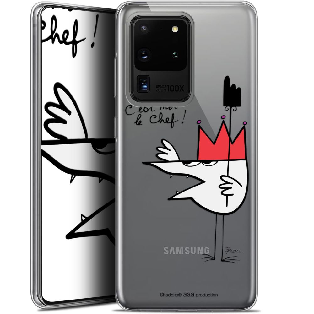 Caseink - Coque Pour Samsung Galaxy S20 Ultra (6.9 ) [Gel HD Collection Les Shadoks ? Design Le Chef - Souple - Ultra Fin - Imprimé en France] - Coque, étui smartphone