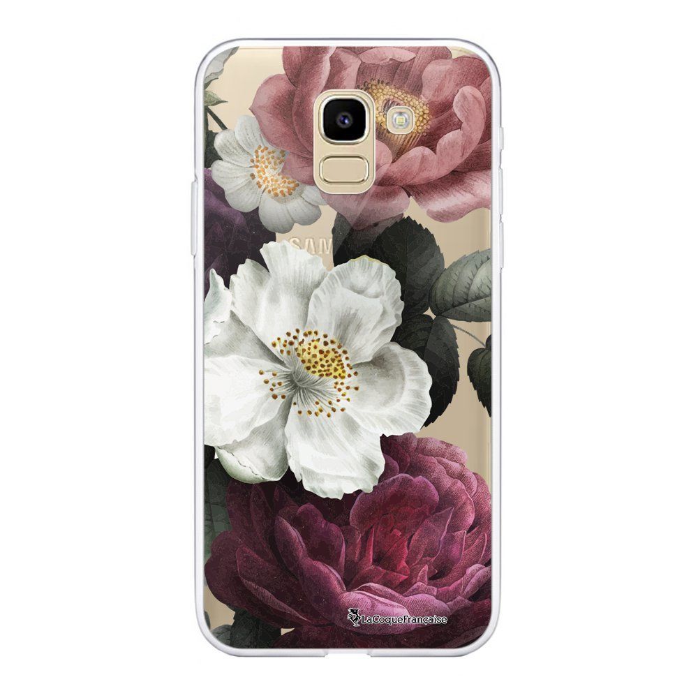 La Coque Francaise - Coque Samsung Galaxy J6 2018 souple transparente Fleurs roses Motif Ecriture Tendance La Coque Francaise. - Coque, étui smartphone