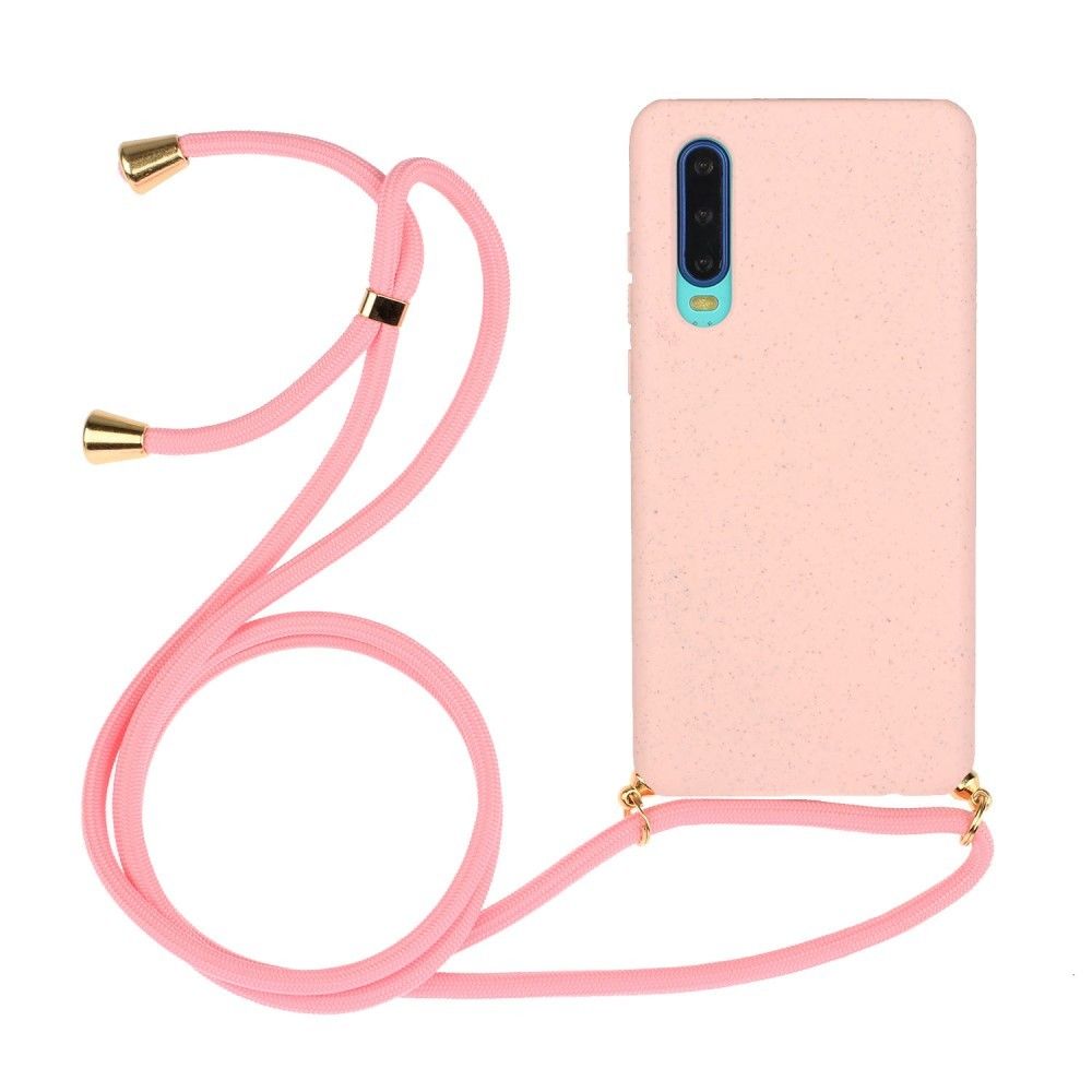 Generic - Coque en TPU la paille de blé avec dragonne rose pour votre Huawei P30 - Coque, étui smartphone