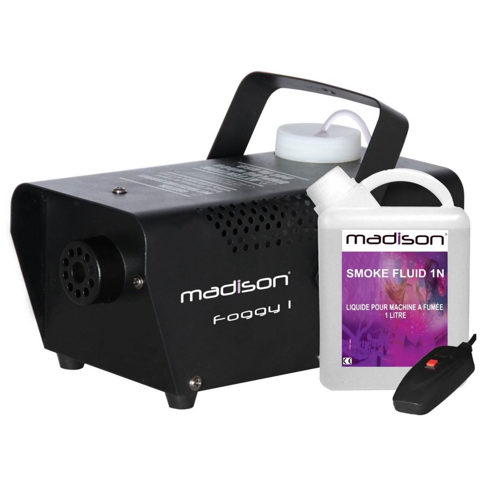 Madison Montres - Machine à fumée 400W avec 1 litres de liquide a fumée MADISON FOGGY-1 - Effets à LED