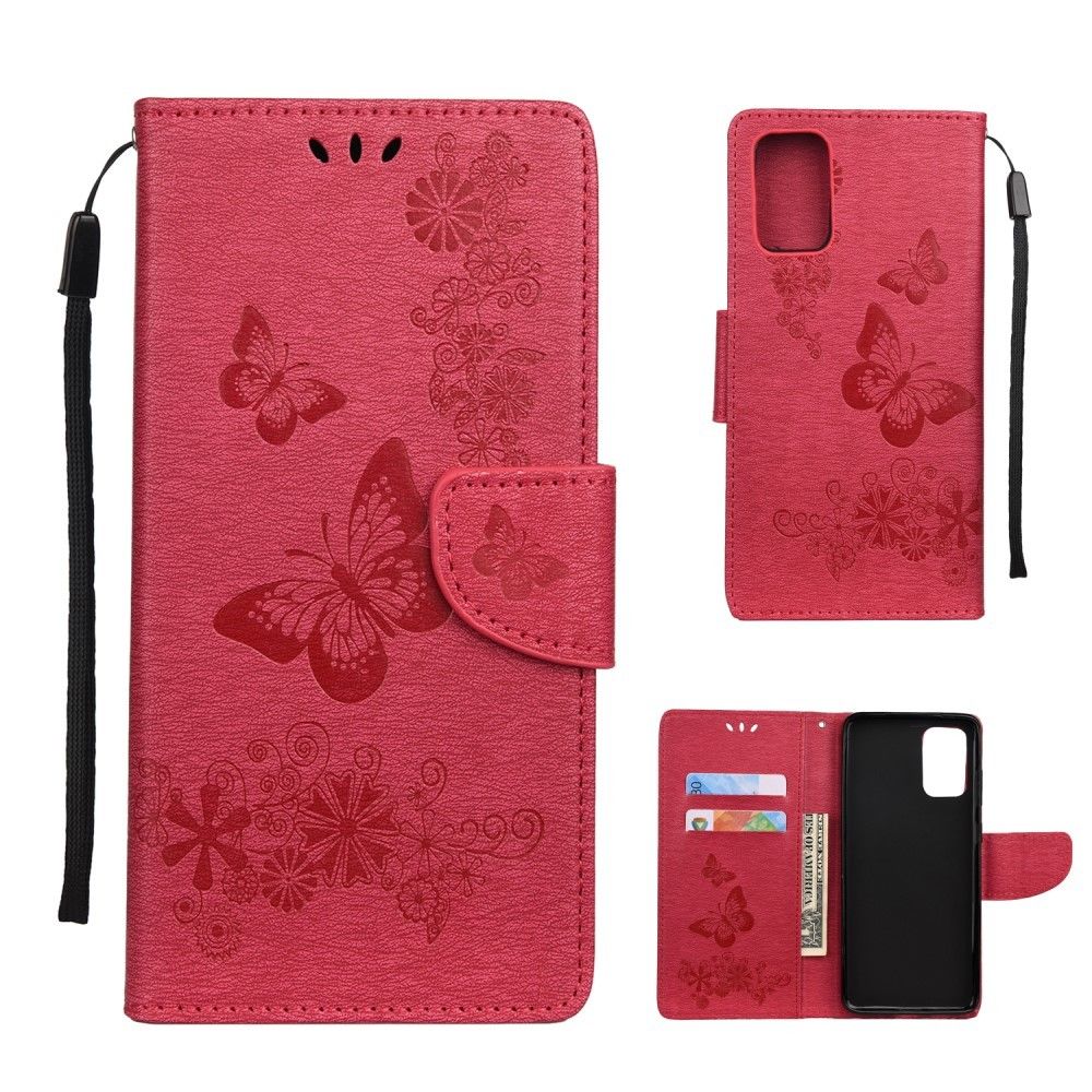 marque generique - Etui en PU fleur de papillon rouge pour votre Samsung Galaxy S11e 6.4 pouces - Coque, étui smartphone