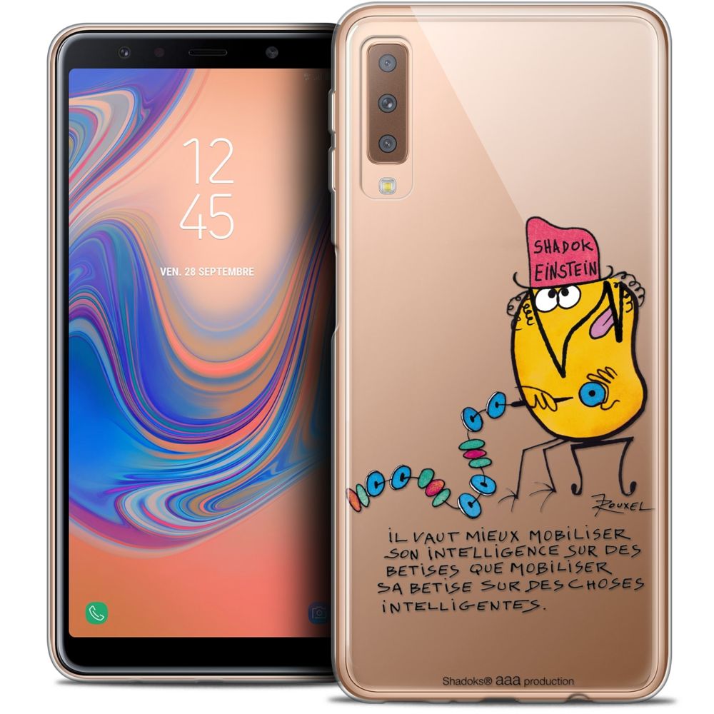 Caseink - Coque Housse Etui Pour Samsung Galaxy A7 (2018) A750 (6 ) [Crystal Gel HD Collection Les Shadoks ? Design Einstein - Souple - Ultra Fin - Imprimé en France] - Coque, étui smartphone