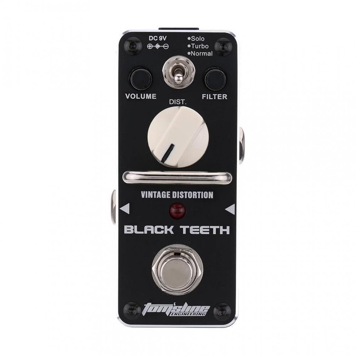 Justgreenbox - Black Teeth Vintage Distortion Pédale d'effet de guitare électrique Mini Single avec True Bypass - T3654657593773 - Effets guitares