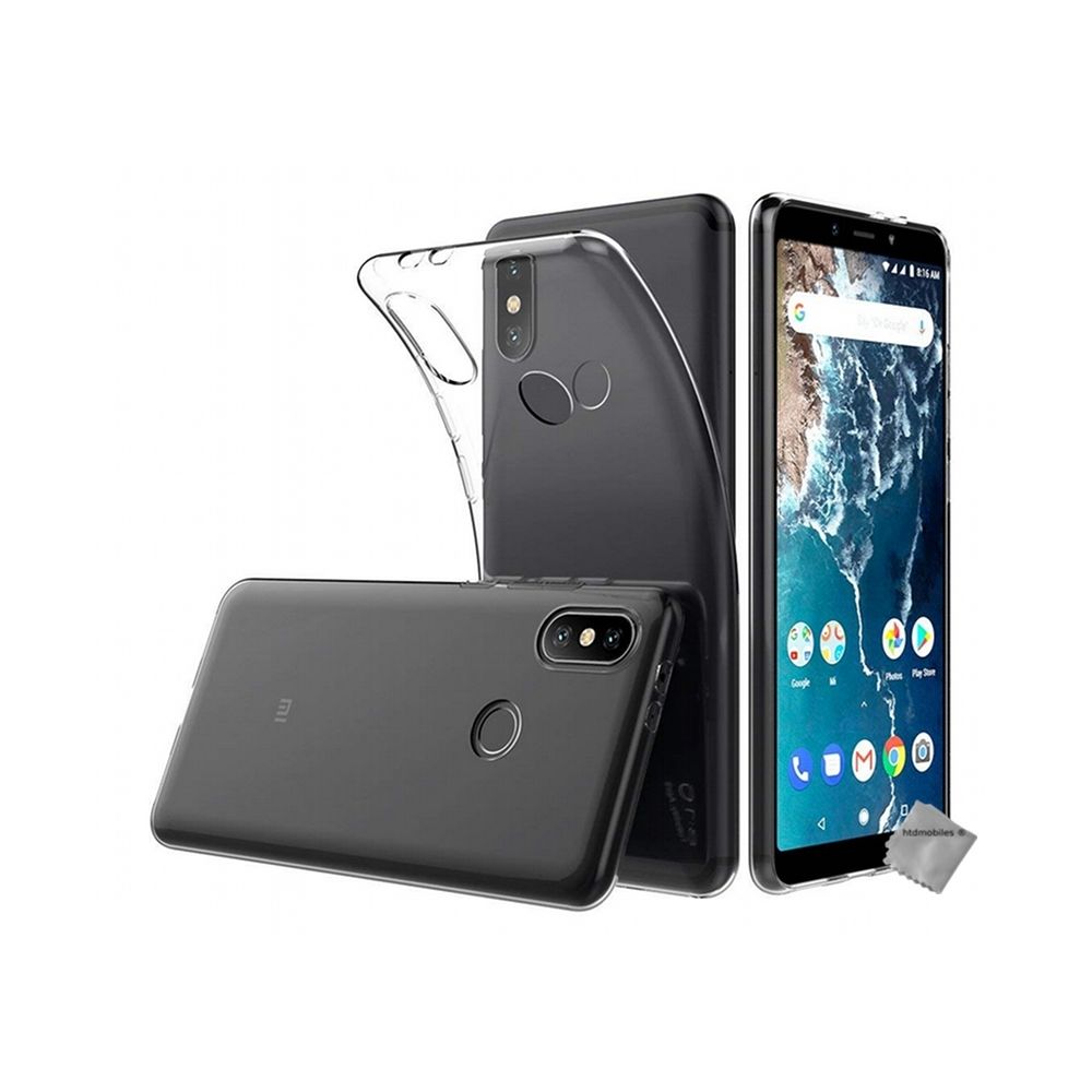 Htdmobiles - Housse etui coque silicone gel Xiaomi Mi A2 + verre trempe TRANSPARENT TPU - Autres accessoires smartphone
