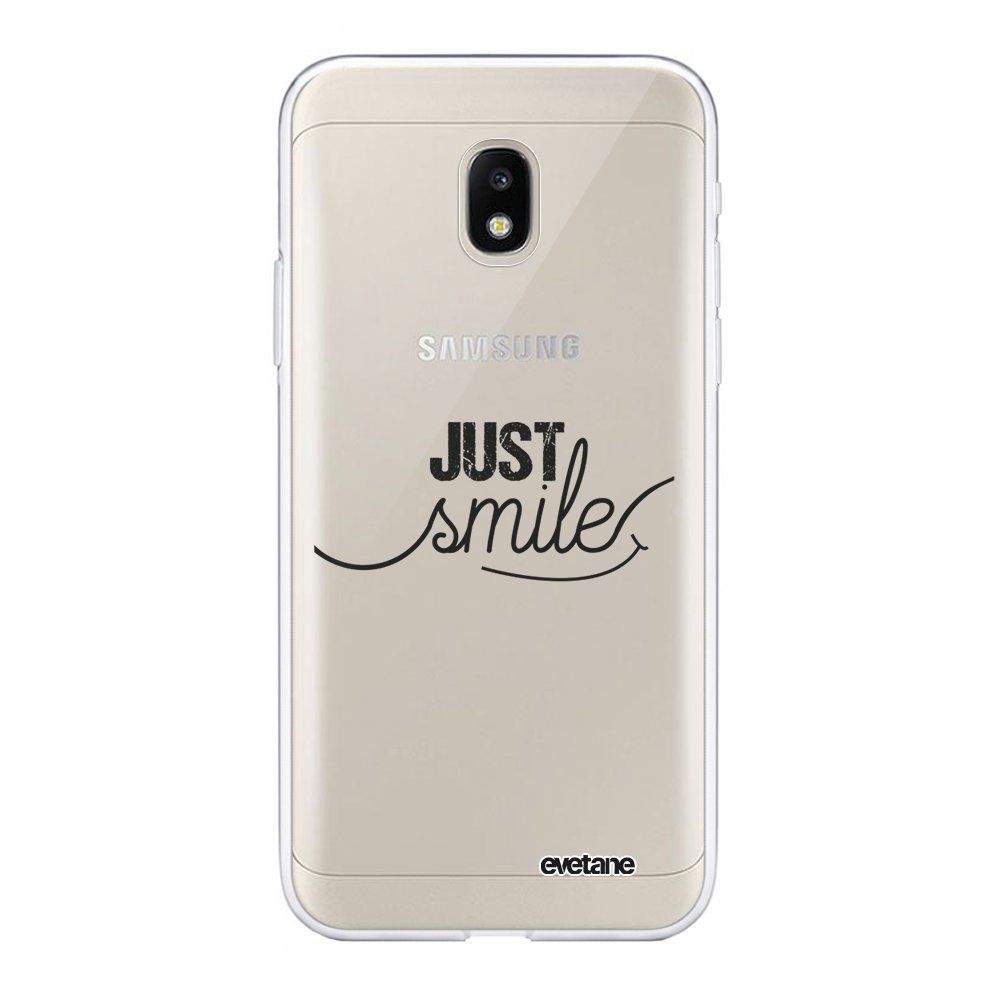 Evetane - Coque Samsung Galaxy J3 2017 souple transparente Just Smile Motif Ecriture Tendance Evetane. - Coque, étui smartphone