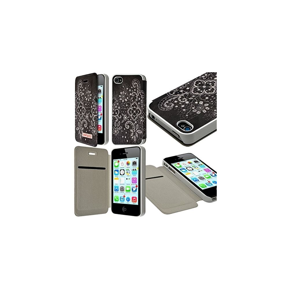 Karylax - Etui à rabat et porte-carte pour Apple iPhone 4 / 4S motif LM11 + Film de Protection - Autres accessoires smartphone