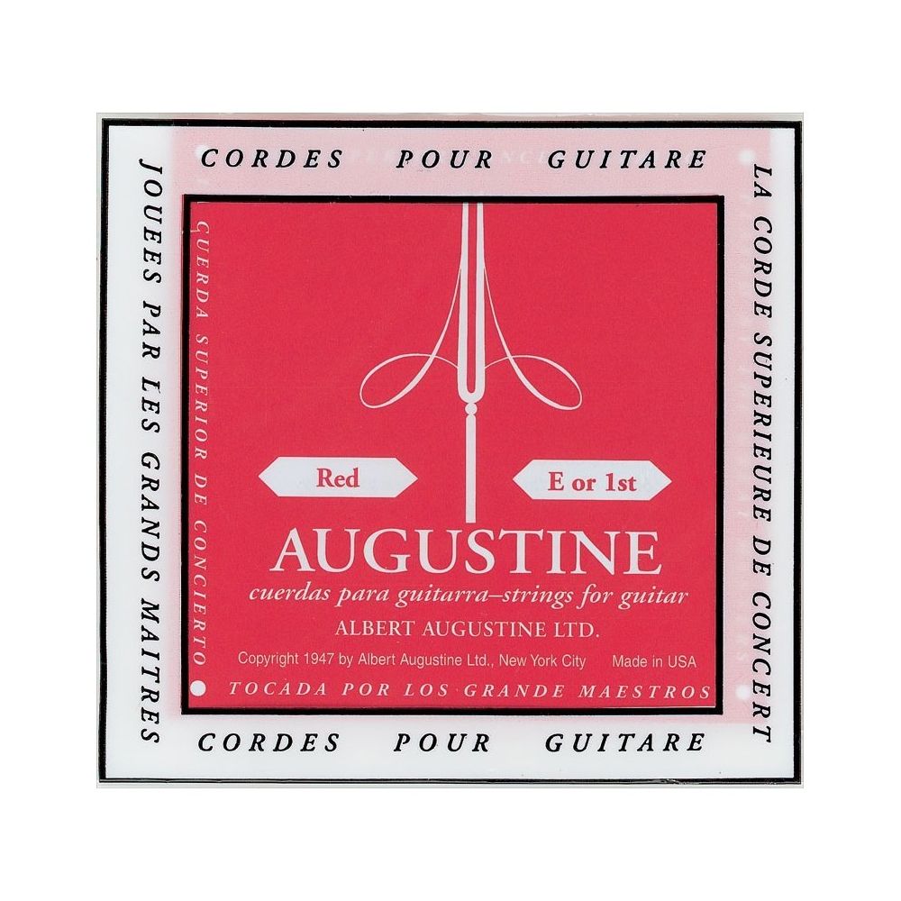 Augustine - Corde au détail guitare classique Mi aigu - Augustine Standard rouge tirant normal - Accessoires instruments à cordes
